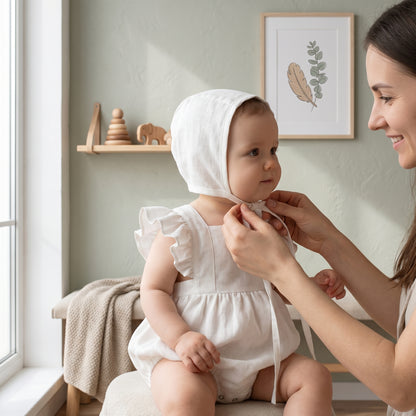 Baby Lilo Ruffle Linen Romper