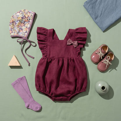 Baby Lilo Ruffle Linen Romper