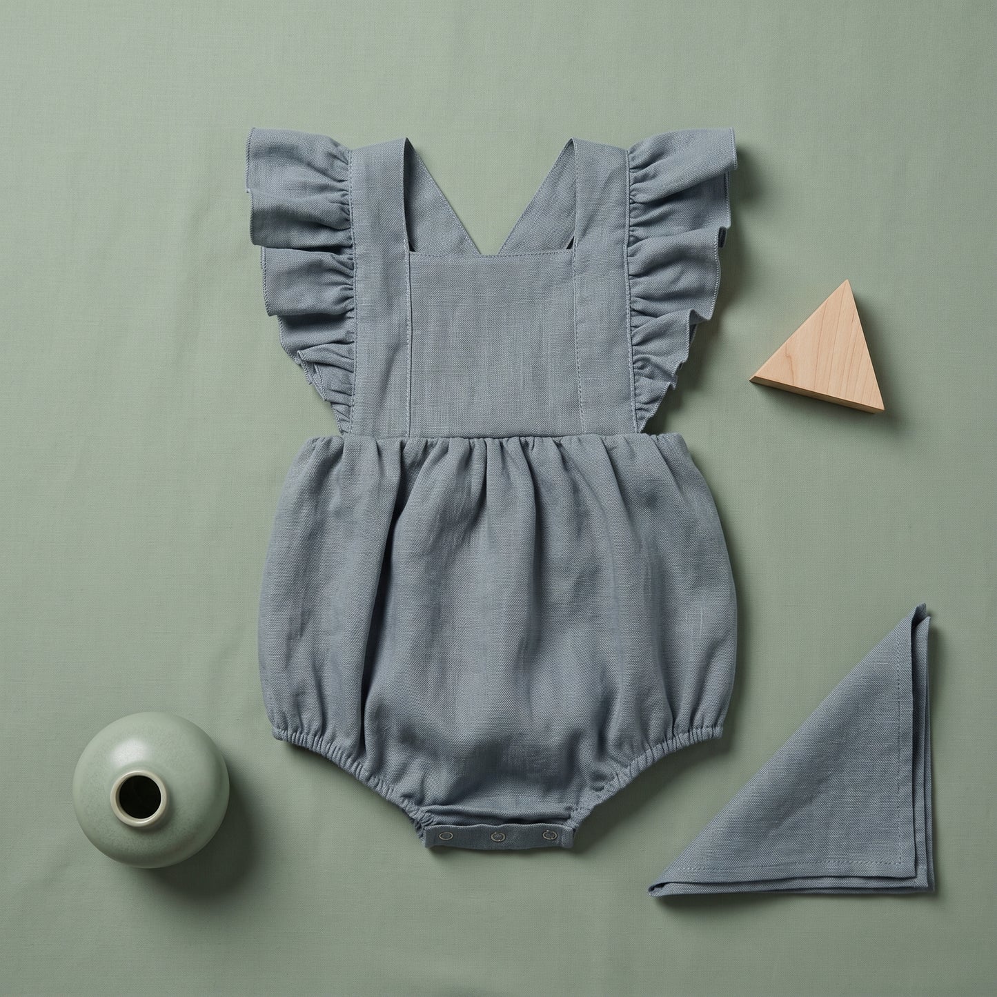 Baby Lilo Ruffle Linen Romper