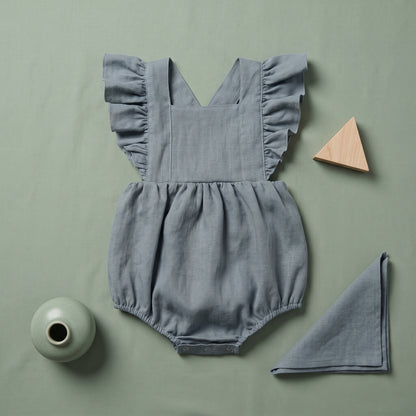 Baby Lilo Ruffle Linen Romper
