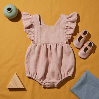 Baby Lilo Ruffle Linen Romper