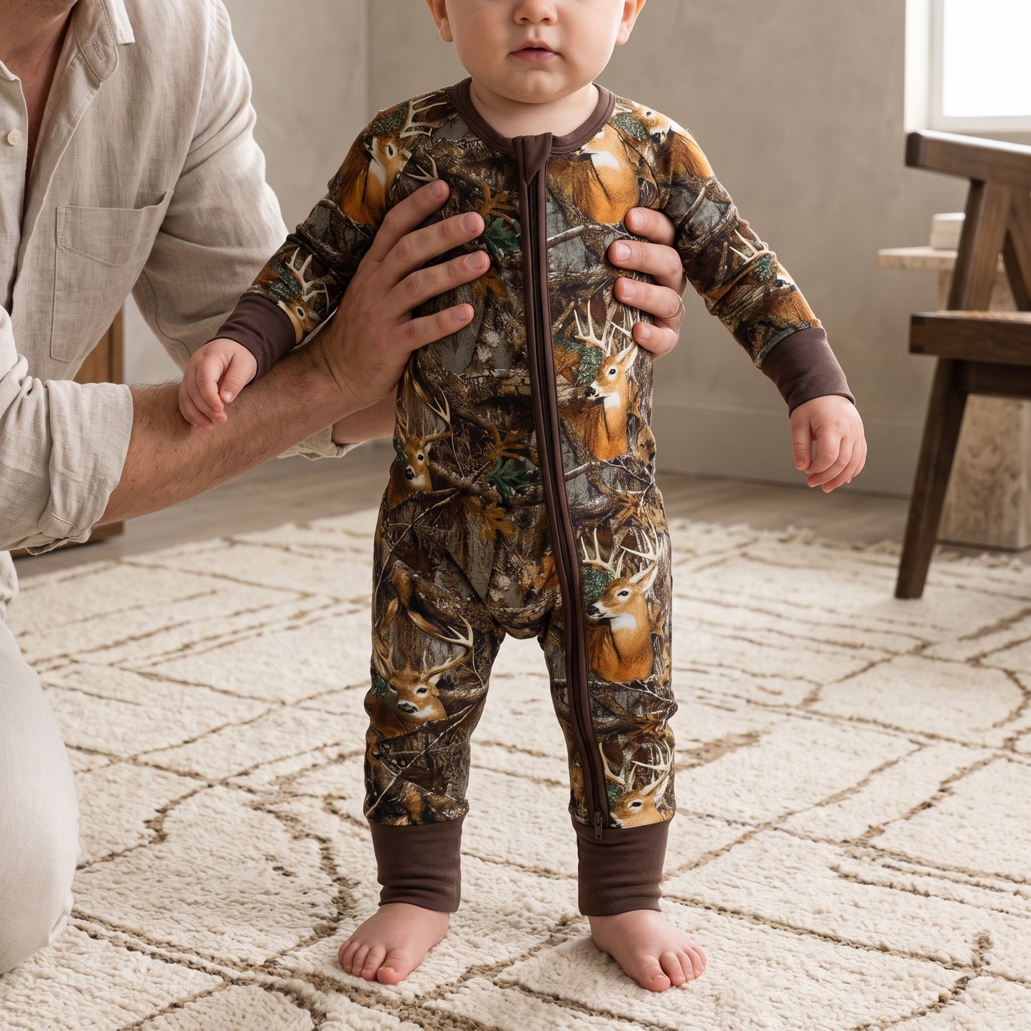 Wild Deer Baby Zip Romper