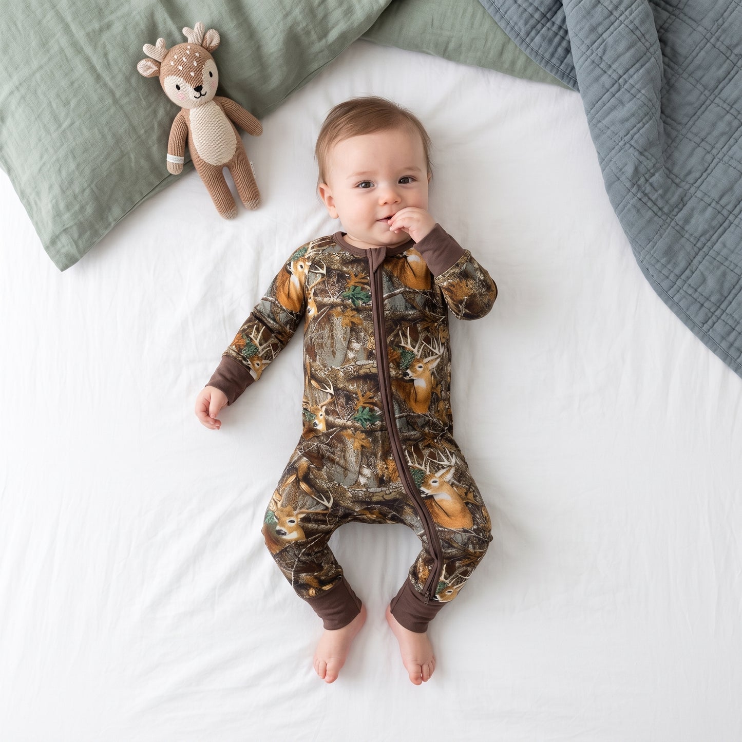 Wild Deer Baby Zip Romper