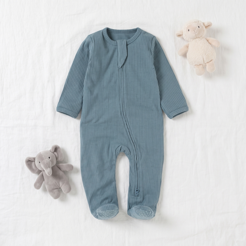 Lilo Infant Ribbed Footie Sleeper in Blue