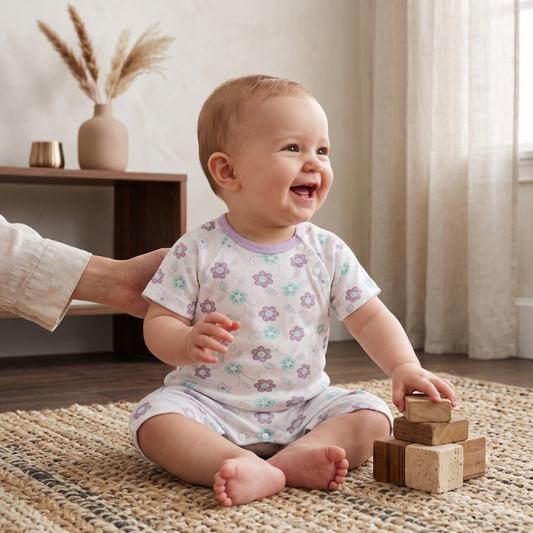 Lilo Baby Jumper in Grey Bloom
