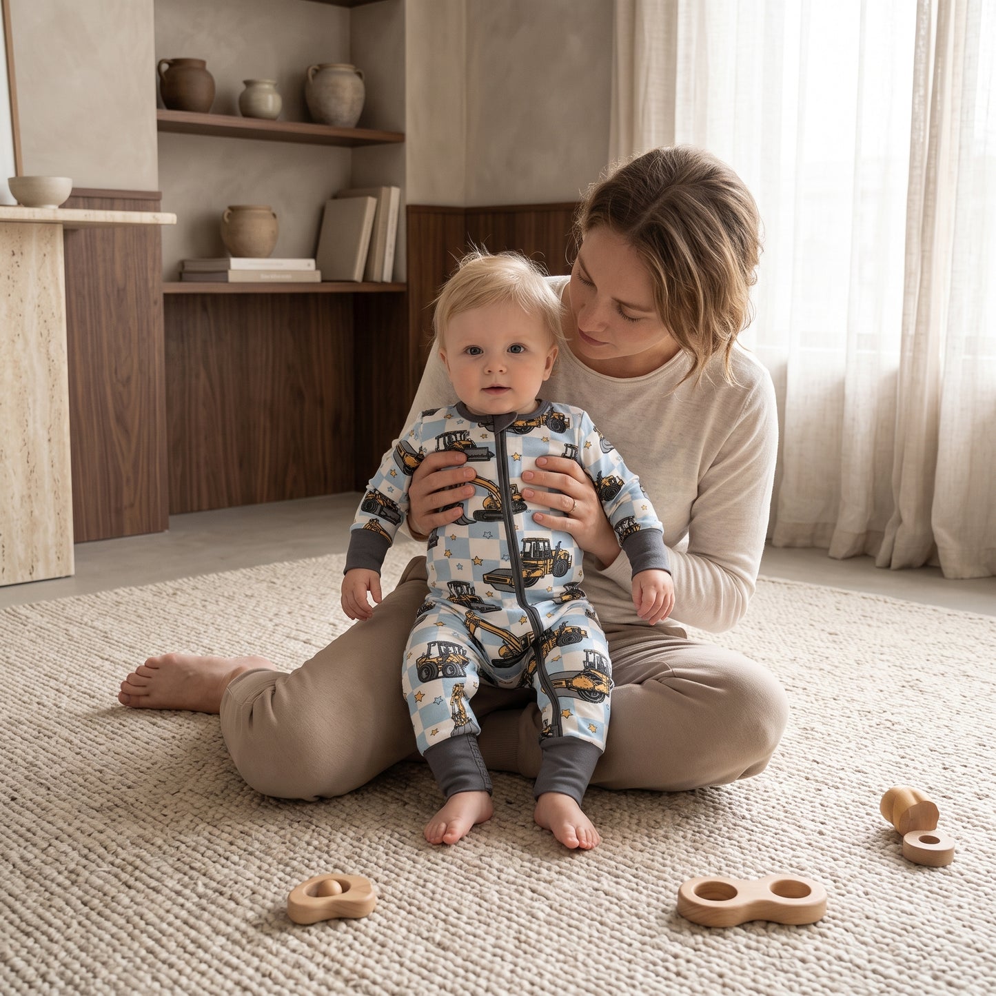 Little Excavator Baby Zip Romper