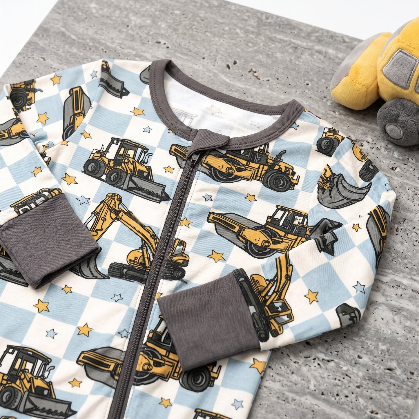 Little Excavator Baby Zip Romper
