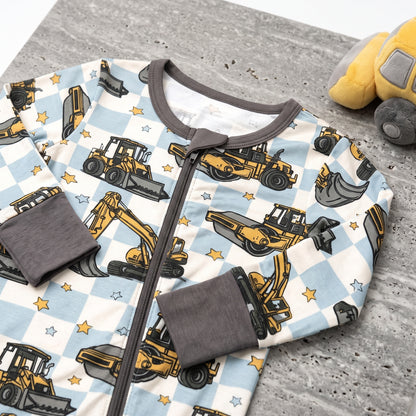 Little Excavator Baby Zip Romper