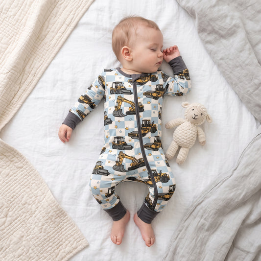 Little Excavator Baby Zip Romper