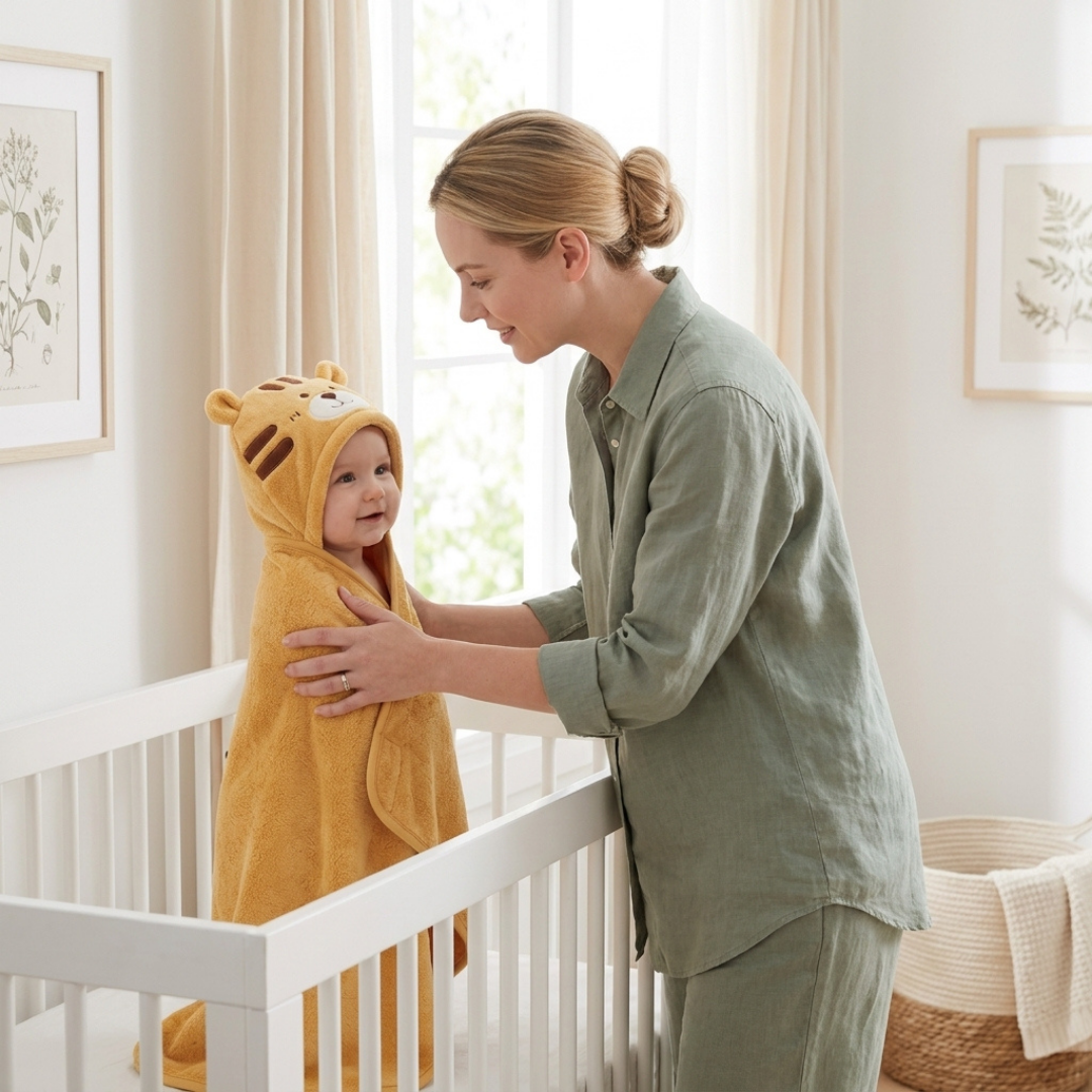 Animal Hooded Baby Bath Poncho
