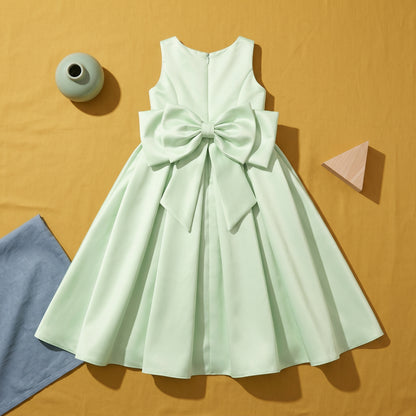 Baby Lilo Satin Bow Maxi Dress
