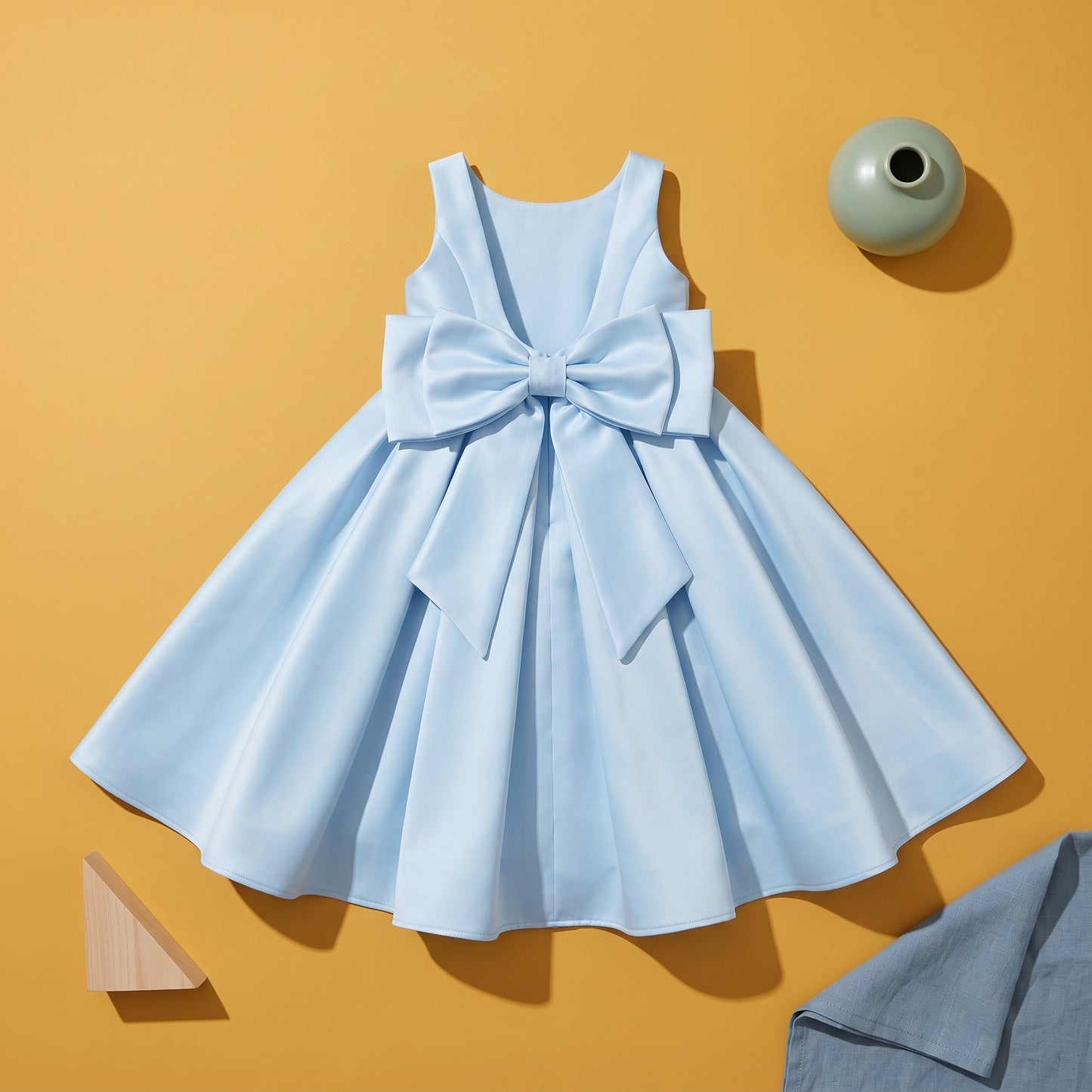 Baby Lilo Satin Bow Maxi Dress