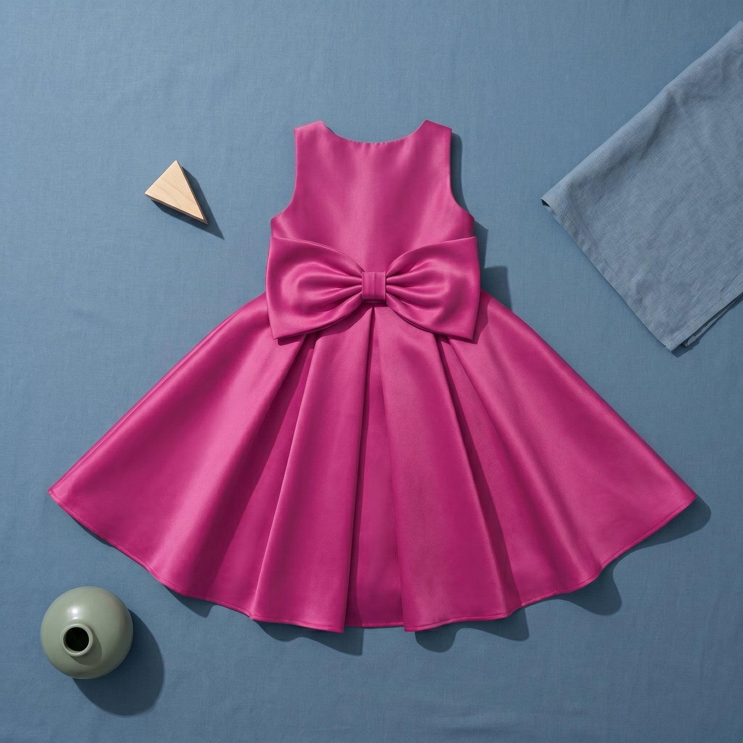Baby Lilo Satin Bow Maxi Dress