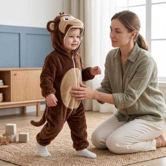 Soft Fleece Animal Costume Romper Baby