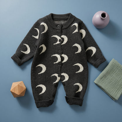 Baby Lilo Moon Print Knit Baby Jumpsuit