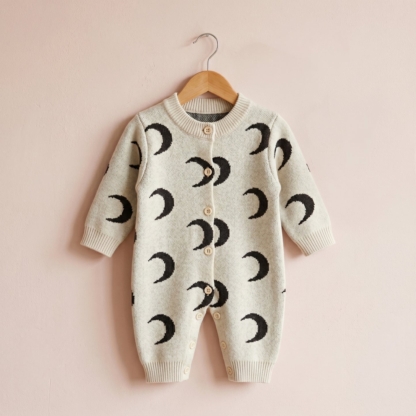 Baby Lilo Moon Print Knit Baby Jumpsuit