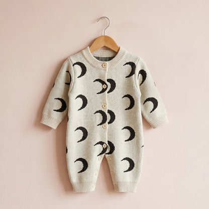 Baby Lilo Moon Print Knit Baby Jumpsuit