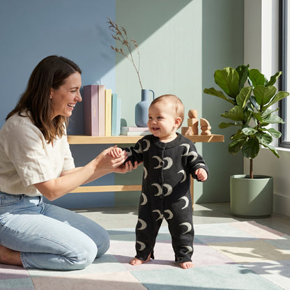 Baby Lilo Moon Print Knit Baby Jumpsuit