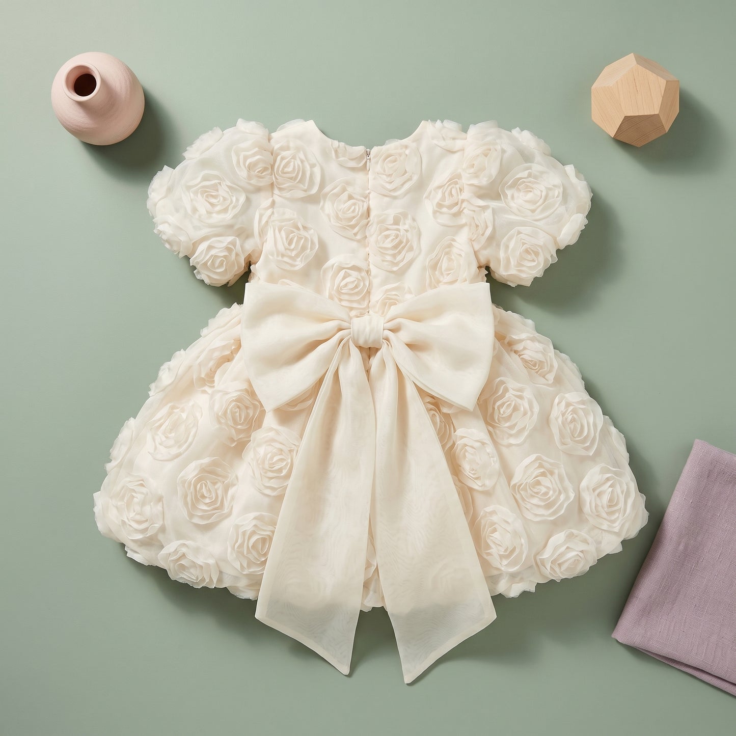 Baby Lilo Floral Big Bow Girls Dress