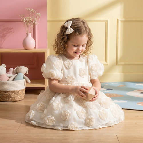 Baby Lilo Floral Big Bow Girls Dress