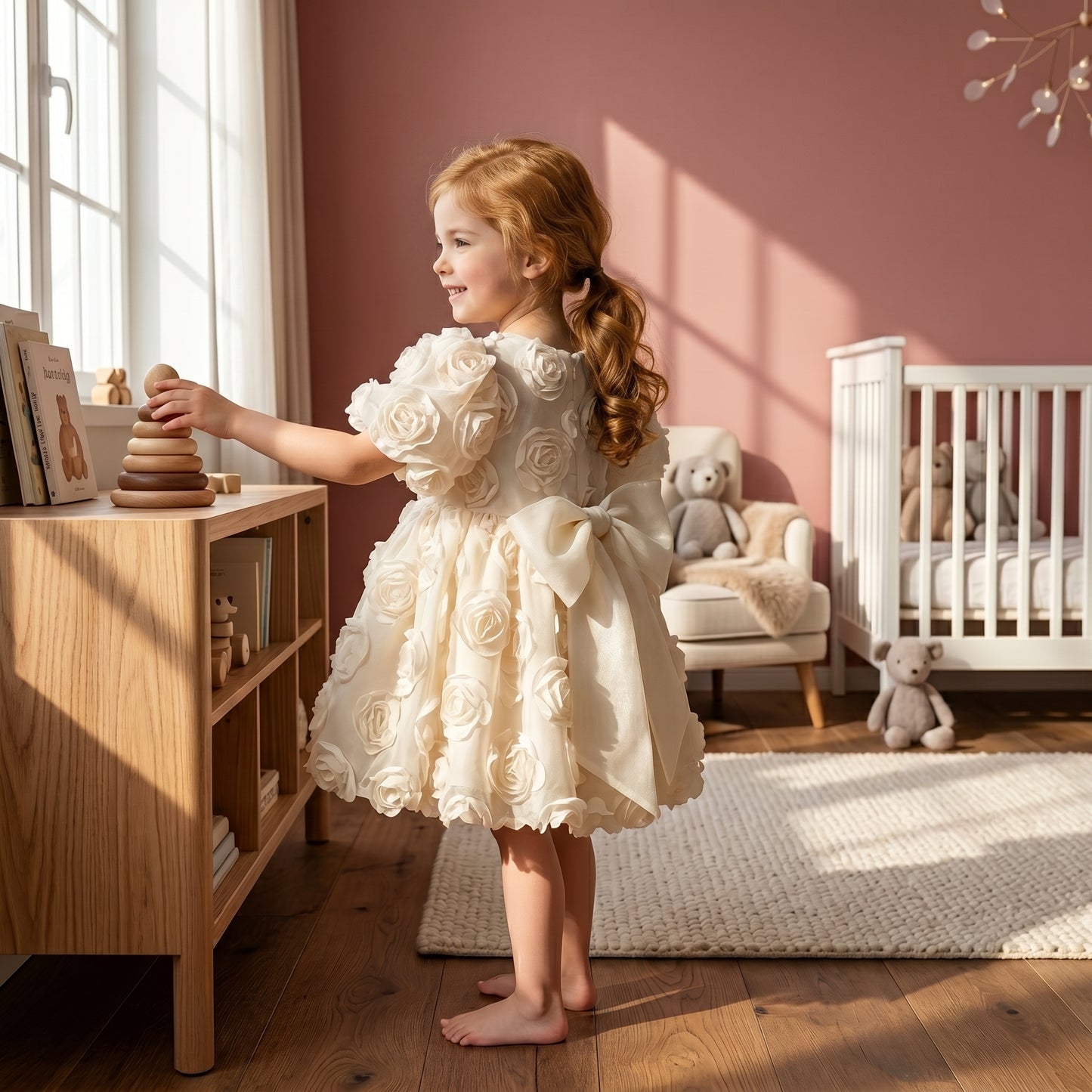 Baby Lilo Floral Big Bow Girls Dress