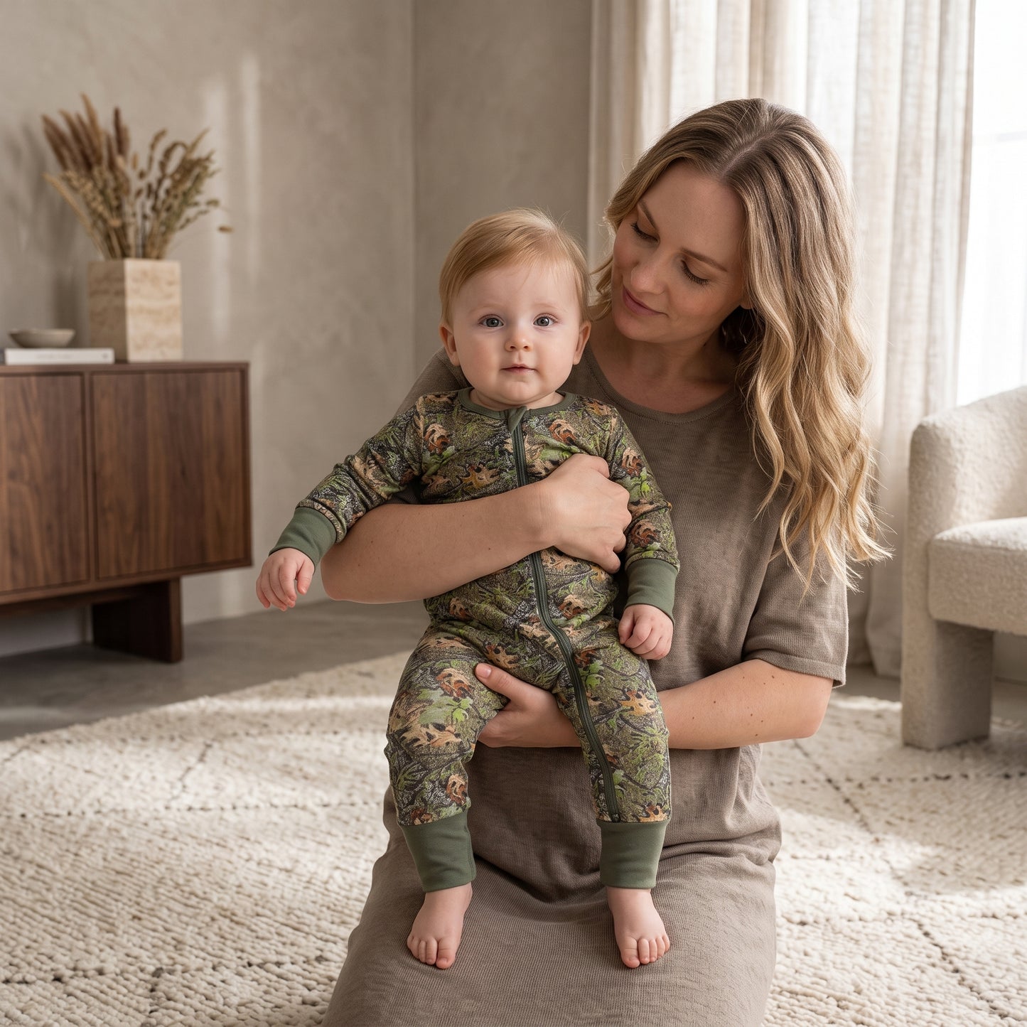 Autumn Forest Baby Zip Romper