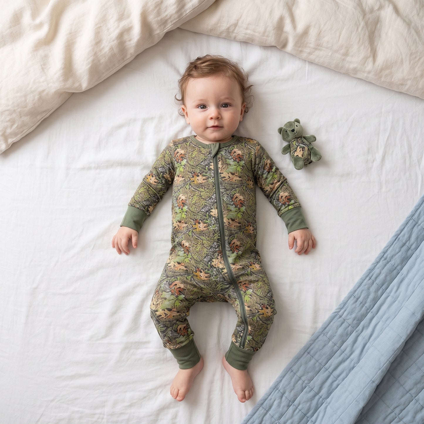 Autumn Forest Baby Zip Romper