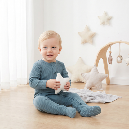 Lilo Infant Ribbed Footie Sleeper in Blue