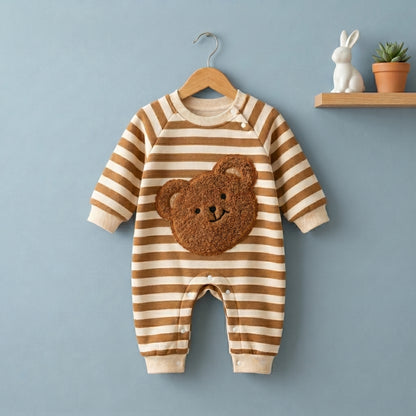 Baby Lilo Bear Stripe Fleece Baby Romper