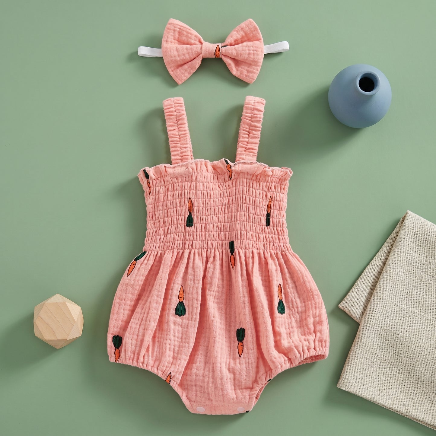 Baby Lilo Cotton Linen Baby Summer Romper Set