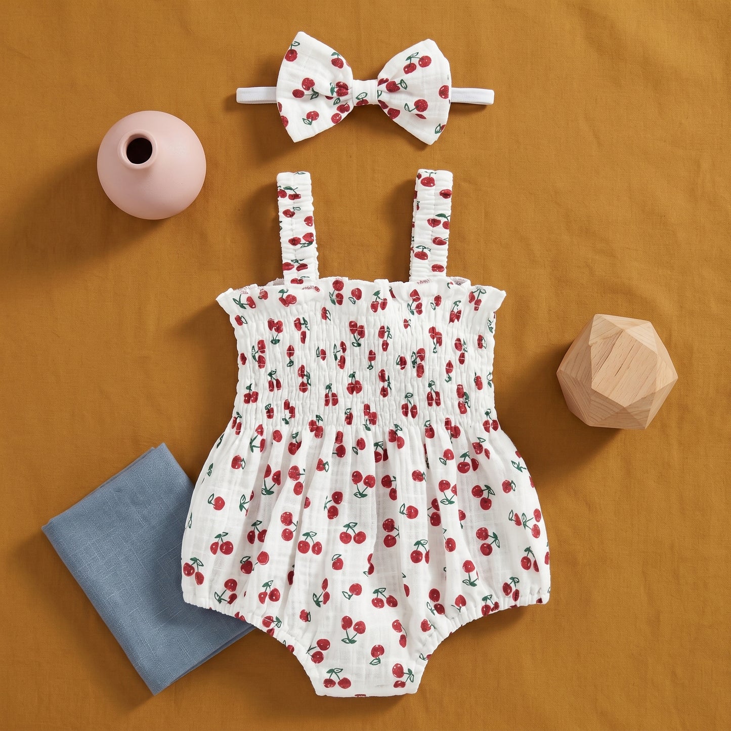 Baby Lilo Cotton Linen Baby Summer Romper Set