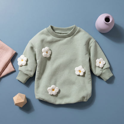 Baby Lilo Embroidered Sweatshirt Baby Romper
