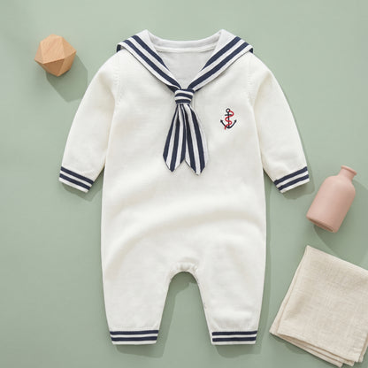 Baby Lilo Sailor Stripe Knit Baby Romper