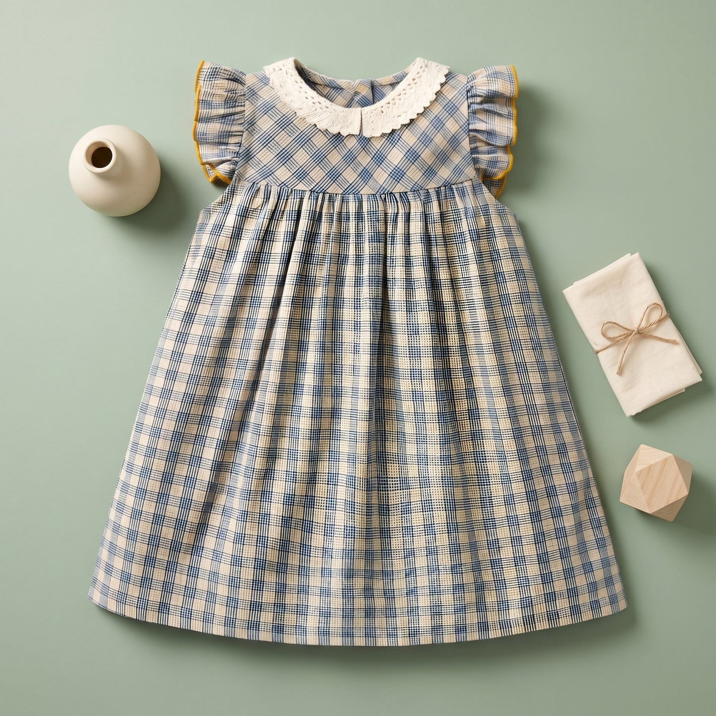 Baby Lilo Vintage Pastel Plaid Girls Dress