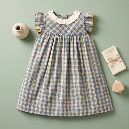 Baby Lilo Vintage Pastel Plaid Girls Dress