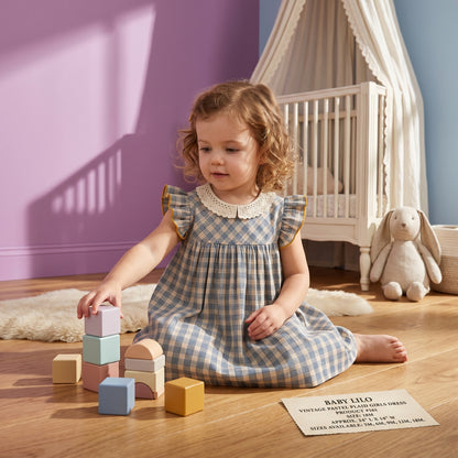 Baby Lilo Vintage Pastel Plaid Girls Dress