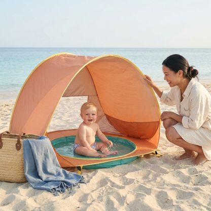 Pop-Up Sun Canopy Tent with Baby Pool