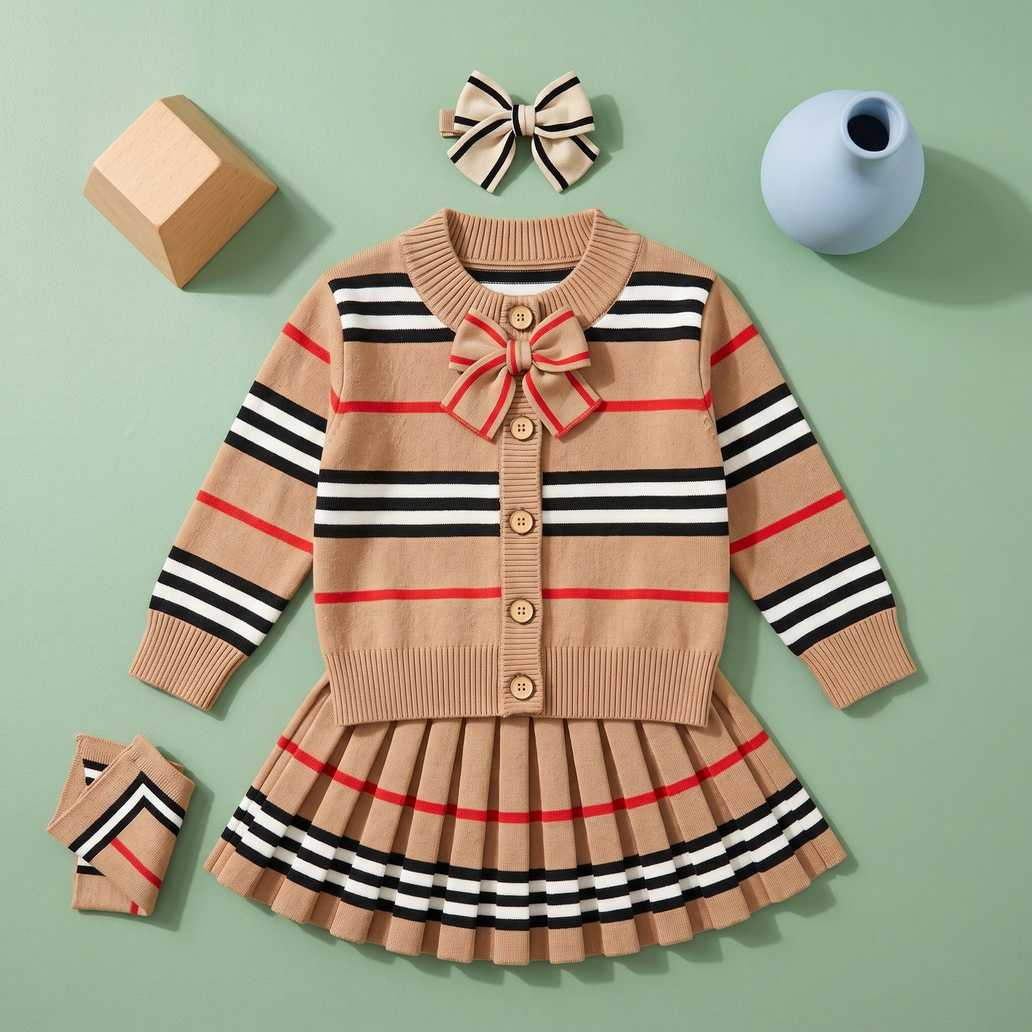 Baby Lilo Knit Cardigan and Skirt Girls Set