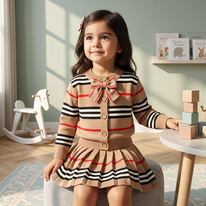 Baby Lilo Knit Cardigan and Skirt Girls Set