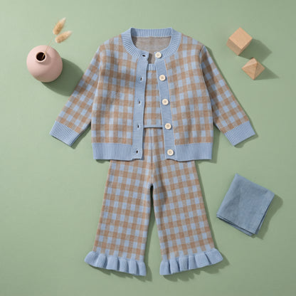 Baby Lilo 3-Piece Checkered Knit Girls Set