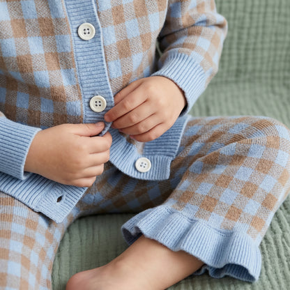 Baby Lilo 3-Piece Checkered Knit Girls Set