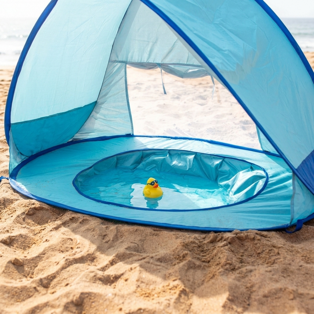 Pop-Up Sun Canopy Tent with Baby Pool