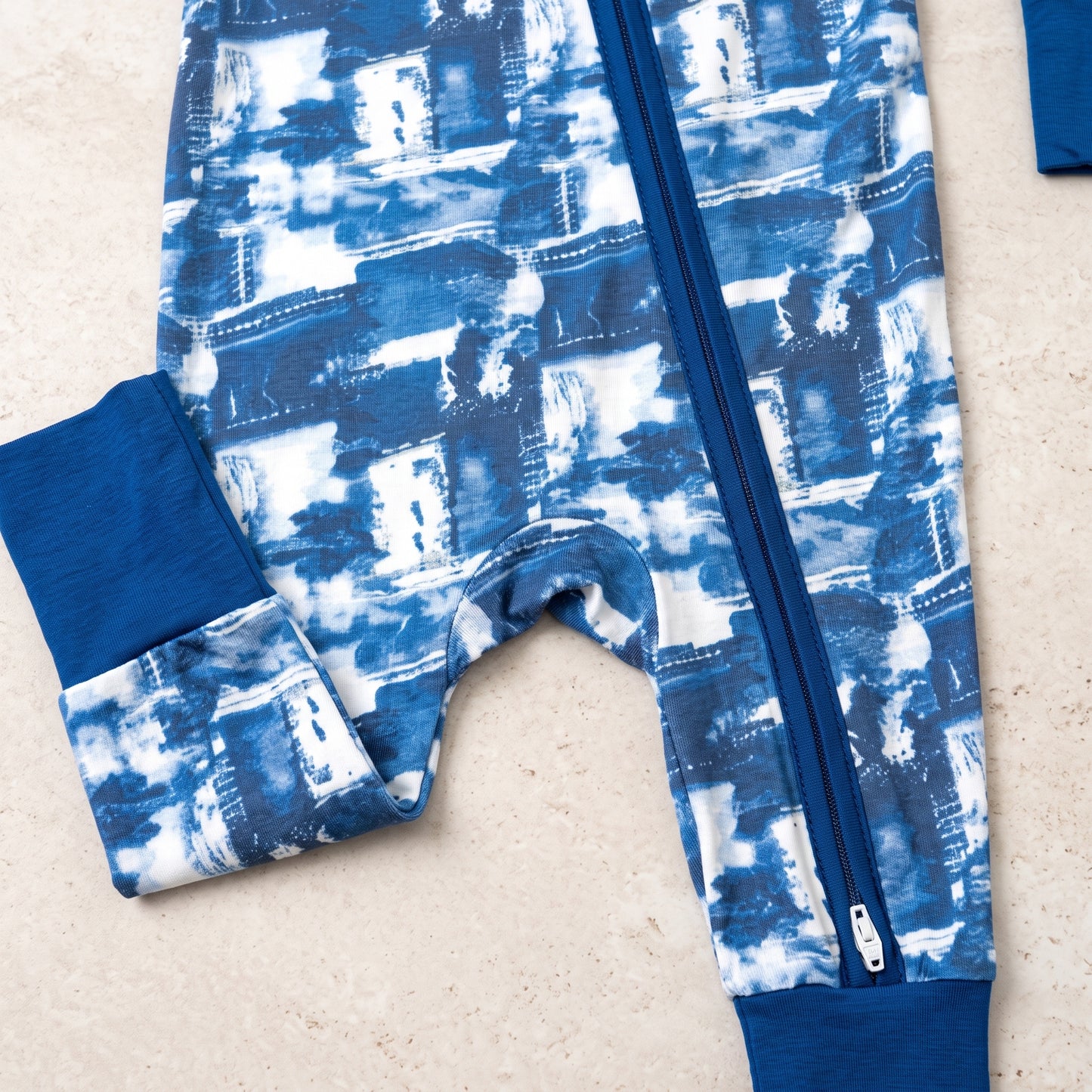 Blue Oil Pastel Baby Zip Romper