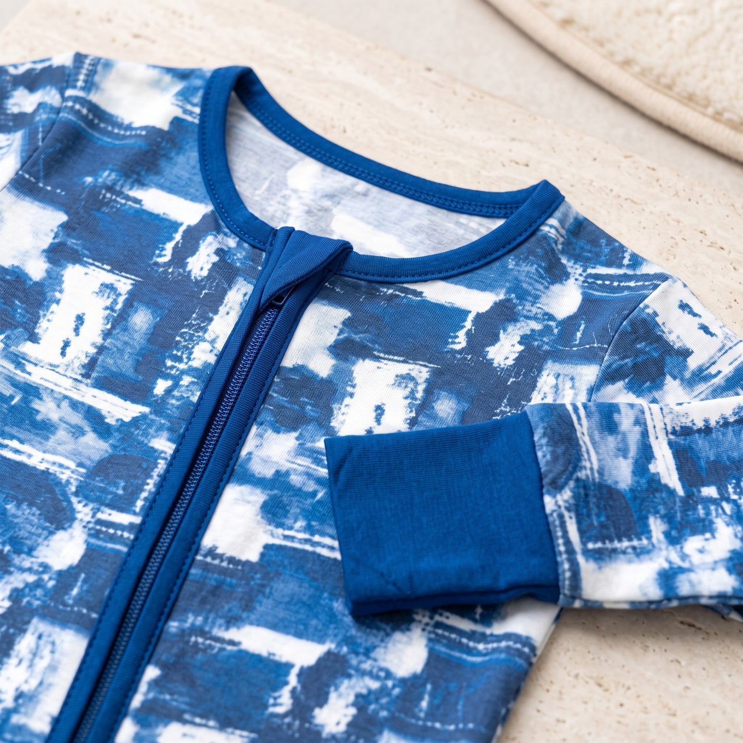 Blue Oil Pastel Baby Zip Romper