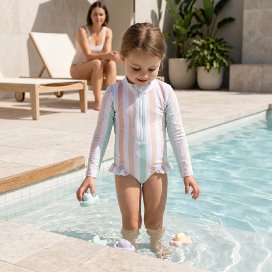 Maya Girls Ruffle Sun Protection Swimsuit