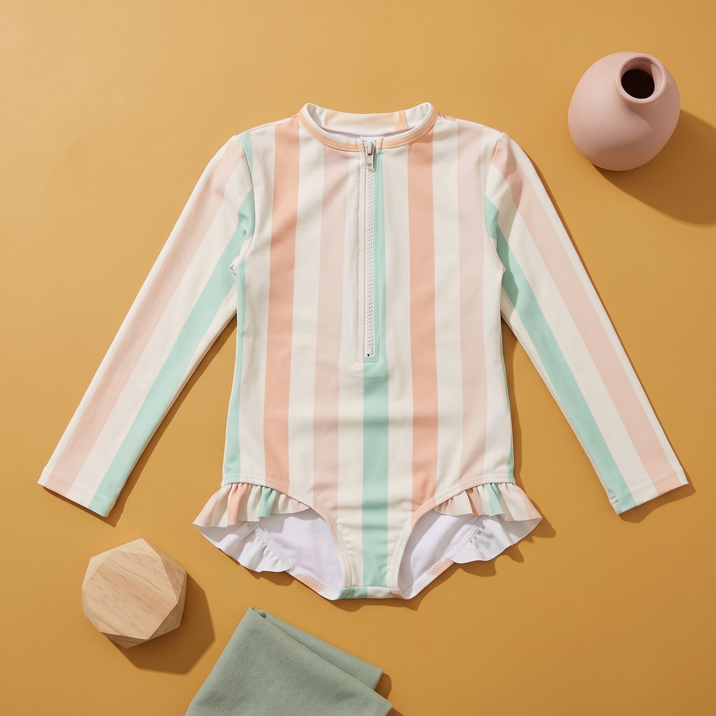 Maya Girls Ruffle Sun Protection Swimsuit