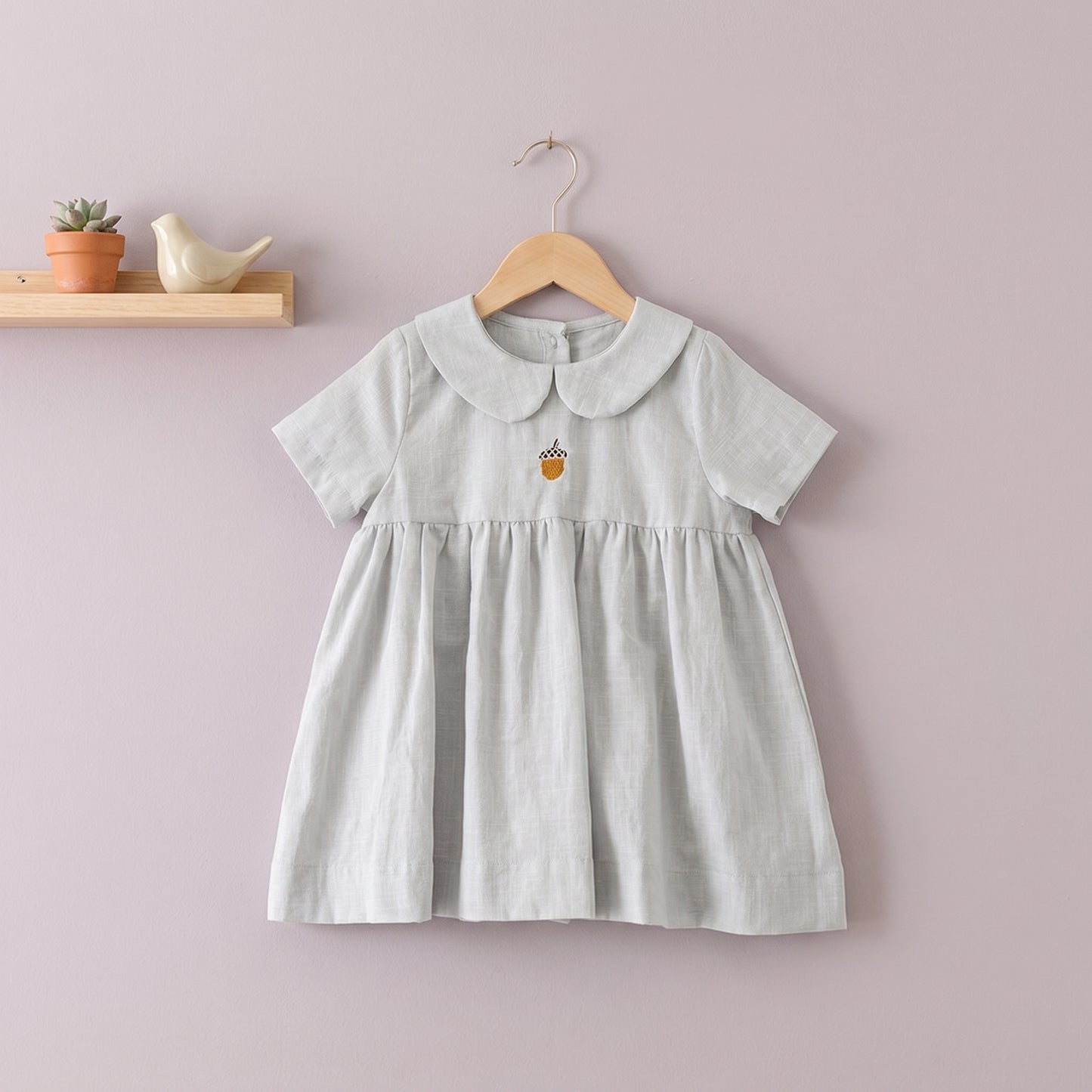 Clara Embroidered Cotton Linen Girls Dress