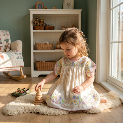 Freya Embroidered Short Sleeve Girls Dress