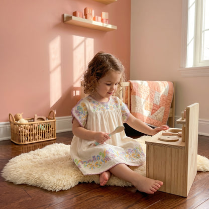 Freya Embroidered Short Sleeve Girls Dress