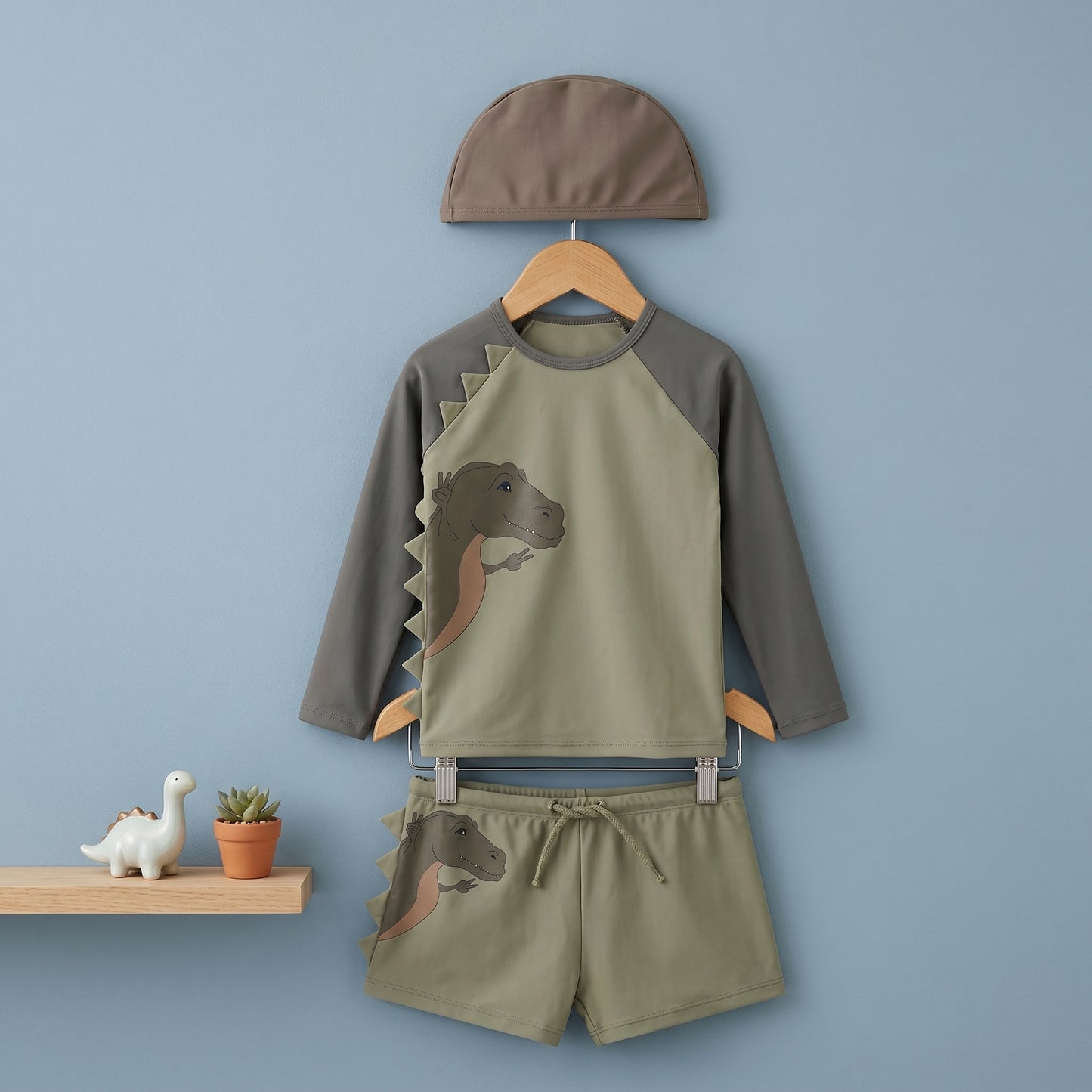 Leo Boys Dinosaur Print Swimsuit